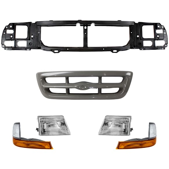 6-Piece Kit Header Panel, Includes (1) Grille Assembly, (2) Headlight, (2) Corner Light and (1) Header Panel