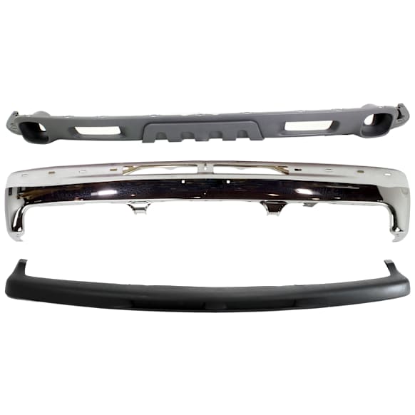 2003 Chevrolet Tahoe - 3-Piece Kit Front Bumper, Chrome, Includes (1) Bumper, (1) Bumper Trim, and (1) Valance