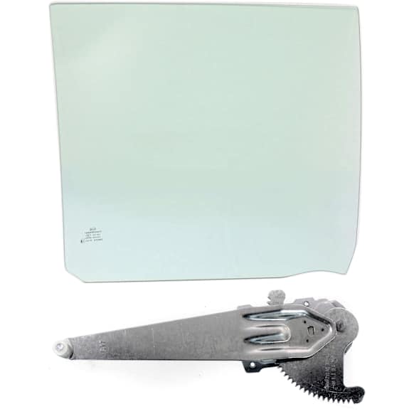2-Piece Kit Rear, Passenger Side Door Glass, Green Tint, FD21149 GTNN, Includes (1) Window Regulator and (1) Door Glass