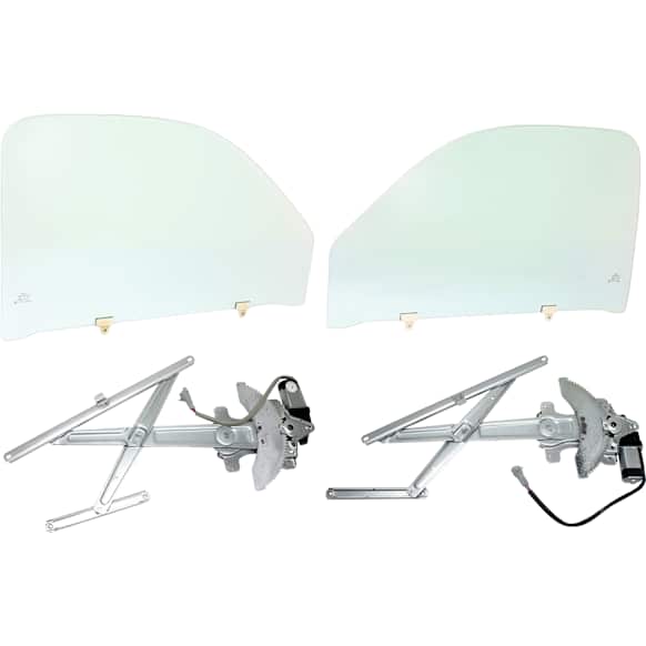 2000 Toyota Tacoma - 4-Piece Kit Front, Driver and Passenger Side Door Glass, Standard Cab Pickup, 2-Door, Green Tint, FD05471 GTYN, FD05472 GTYN Includes (2) Door Glass and (2) Window Regulator