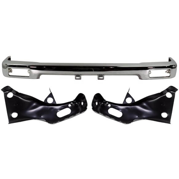1989 Toyota Pickup - 3-Piece Kit Front Bumper, RWD, Chrome, Includes (1) Bumper and (2) Bumper Bracket