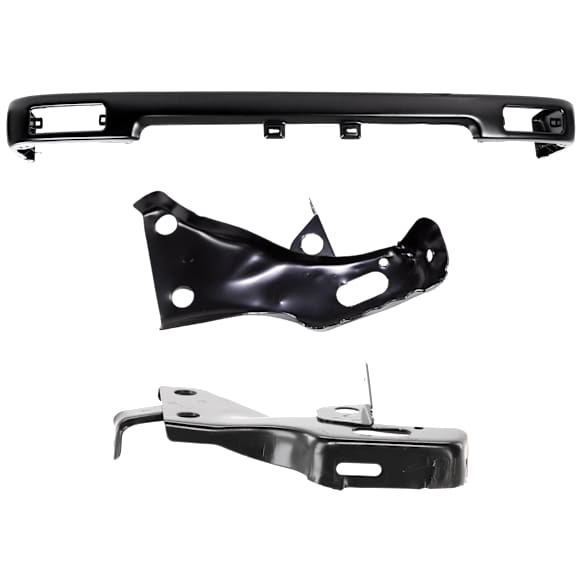 3-Piece Kit, Front Bumper, Painted Black, Includes (1) Bumper and (2) Bumper Bracket