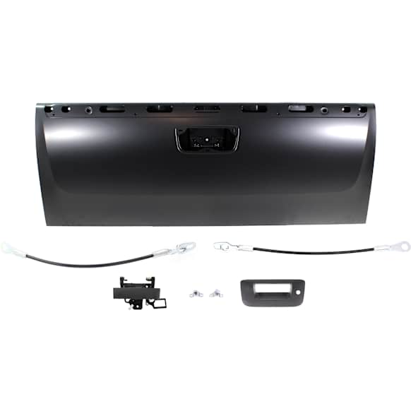 2013 GMC Sierra 3500 HD - 6-Piece Kit Primed Tailgate, For Models With Locking Tailgate and Tailgate Assist, Without Rear View Camera, CAPA Certified, Includes (1) Tailgate, (2) Tailgate Cable, (2) Tailgate Handle, and (1) Tailgate Hinge