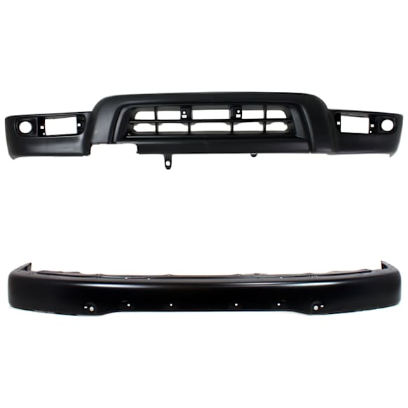 1999 Toyota 4Runner SR5 - 2-Piece Kit Front Bumper, For Models With Sport Package and Fender Flare Holes, Painted Black, Sport Utility, Includes (1) Bumper and (1) Valance