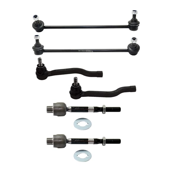 6-Piece Kit Front, Driver and Passenger Side Sway Bar Link, Includes (4)Tie Rod End and (2)Sway Bar Link