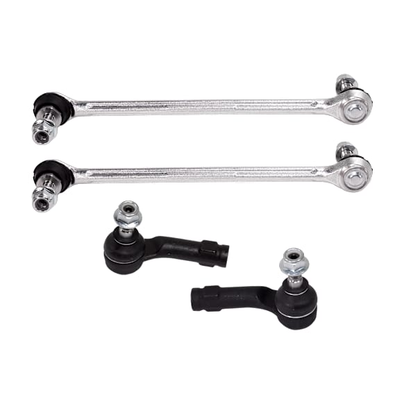 4-Piece Kit Front, Driver and Passenger Side Sway Bar Link, Includes (2)Sway Bar Link and (2)Tie Rod End