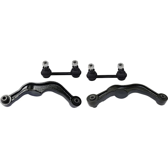 4-Piece Kit Rear, Driver and Passenger Side, Upper Control Arm, includes (2)Control Arm and (2)Sway Bar Link