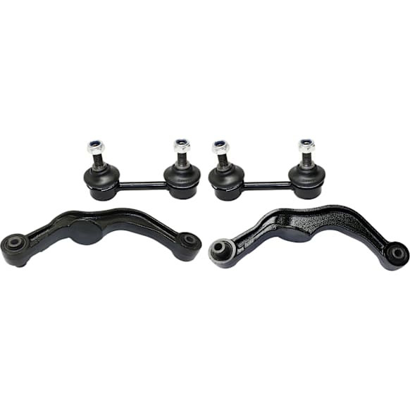 4-Piece Kit Rear, Driver and Passenger Side, Upper Control Arm, includes (2)Control Arm and (2)Sway Bar Link