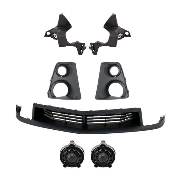 2013 Chevrolet Camaro ZL1 - 7-Piece Kit Front Bumper Grille, Textured Black, Coupe, Includes (1) Bumper Grille, (2) Fog Light, (2) Fog Light Trim and (2) Bumper Bracket
