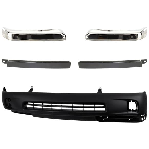 5-Piece Kit, Front Primed Bumper Cover, Includes (1) Bumper Cover, (2) Bumper End, and (2) Bumper Filler