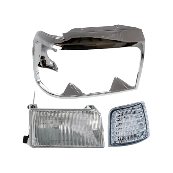 3-Piece Kit Passenger Side Halogen Headlight, Includes (1) Corner Light, (1) Headlight, and (1) Headlight Door