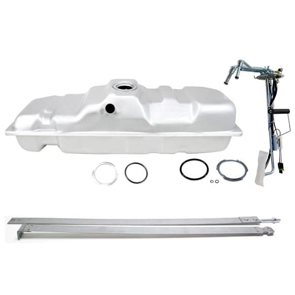 1994 GMC K2500 - 3-Piece Kit 25 gallons / 95 liters, Galvanized Steel Fuel Tank, 96.0 in. Bed, Standard Cab Pickup, 48.5 in. x 16.5 in. x 14.125 in., With 25 Gallon Midship Tank, DIESEL, Includes (1) Fuel Sending Unit, (1) Fuel Tank Strap and (1) Fuel Tank