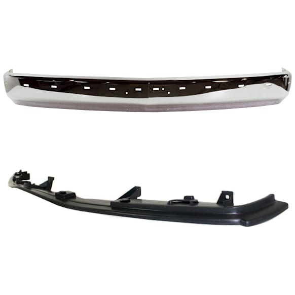 1998 Chevrolet C1500 Silverado - 2-Piece Kit Front Bumper, For Models Without Bumper Guards, Chrome, Includes (1) Bumper and (1) Bumper Filler