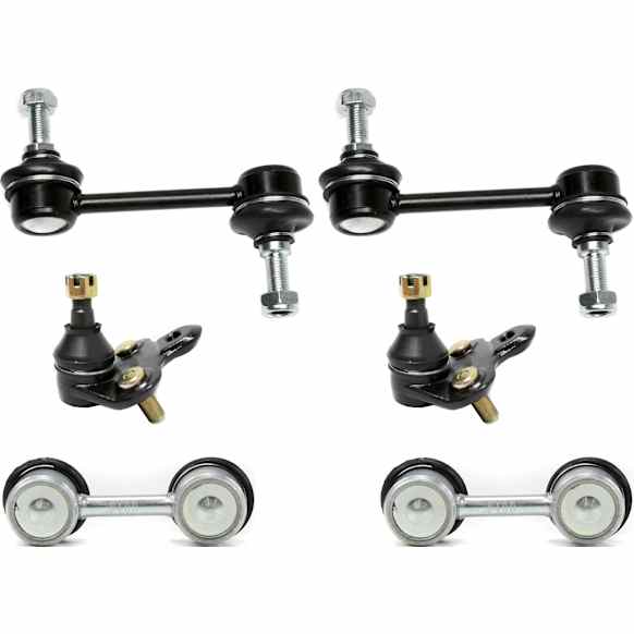 6-Piece Kit Front and Rear, Driver and Passenger Side Suspension Kit, Includes (2) Ball Joint and (4) Sway Bar Link