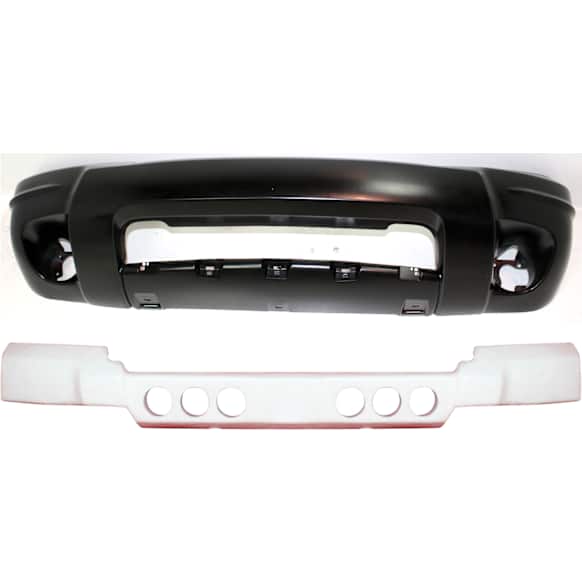 2004 Jeep Grand Cherokee Limited - 2-Piece Kit Front Primed Bumper Cover, Includes (1) Bumper Absorber and (1) Bumper Cover