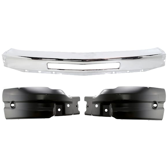 3-Piece Kit, Front Bumper, Chrome, Includes (1) Bumper and (2) Bumper End