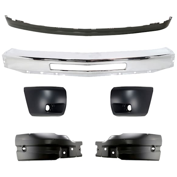 2012 Chevrolet Silverado 1500 LTZ - 6-Piece Kit Front Bumper, Chrome, Includes (1) Bumper, (4) Bumper End, and (1) Valance