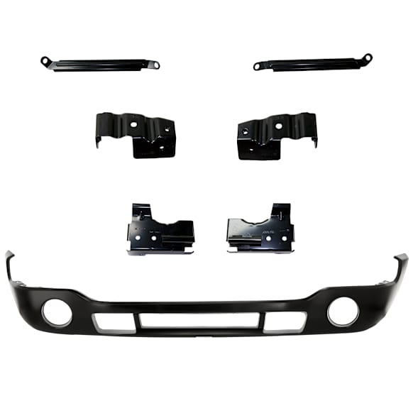 7-Piece Kit Front Primed Bumper Cover, Includes (6) Bumper Bracket and (1) Bumper Cover