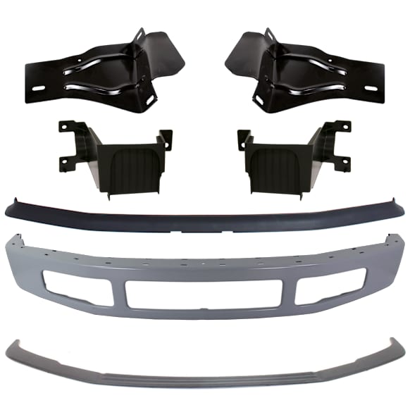2008 Ford F-350 Super Duty - 6-Piece Kit Front Bumper, Paint to Match,  Includes (1) Bumper, (2) Bumper Bracket, (1) Bumper Trim, (1) Fog Light Cover, and (1) Valance