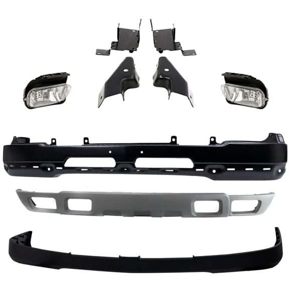 2004 Chevrolet Silverado 2500 HD Base - 6-Piece Kit Front Bumper, For Models With Tow Hook, Paint to Match, Includes (1) Bumper, (4) Bumper Bracket, (1) Bumper Cover, (2) Fog Light, and (1) Valance