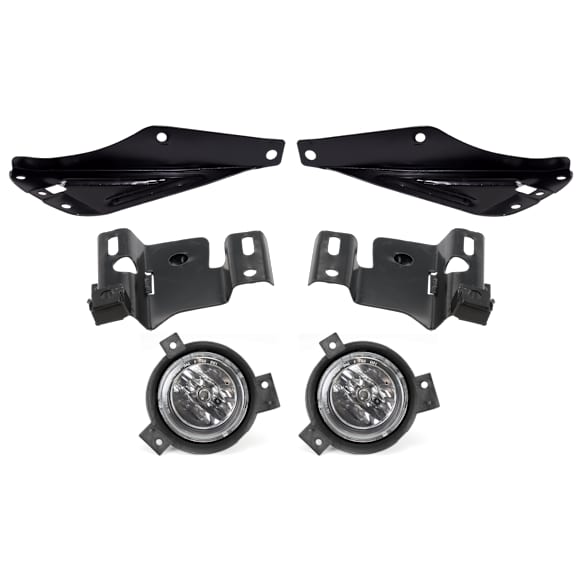 6-Piece Kit Front, Driver and Passenger Side Halogen Fog Light, With bulb(s), Includes (2) Fog Light and (4) Bumper Bracket