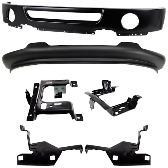 2006 Ford F-150 - 6-Piece Kit Front Bumper, Production Date From August 9 2005, Paint to Match, Crew Cab Pickup, Includes (1) Bumper, (4) Bumper Bracket, and (1) Valance