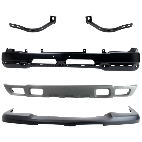 2004 Chevrolet Silverado 1500 Base - 5-Piece Kit Front Bumper, Paint to Match, Includes (1) Bumper, (2) Bumper Bracket, (1) Bumper Cover, and (1) Valance