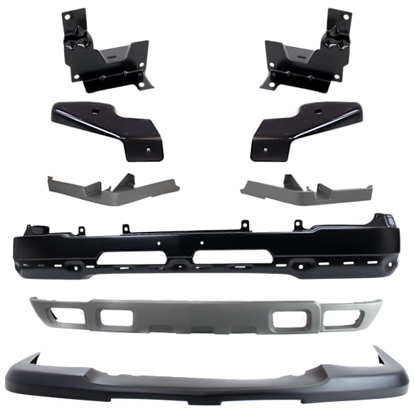9-Piece Kit, Front Bumper, Paint to Match, Includes (1) Bumper, (4) Bumper Bracket, (1) Bumper Cover, (2) Bumper Trim, and (1) Valance