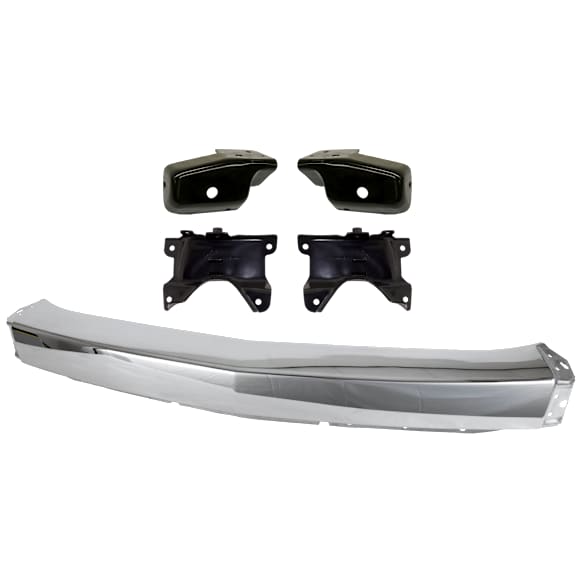 5-Piece Kit Front Bumper, Chrome, Includes (1) Bumper and (4) Bumper Bracket