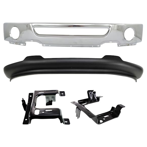2008 Ford F-150 - 4-Piece Kit Front Bumper, Chrome, Includes (1) Bumper, (2) Bumper Bracket, and (1) Valance