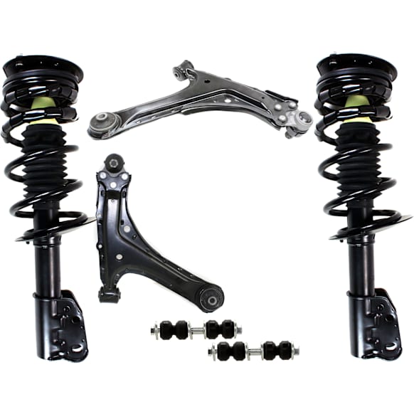 6-Piece Kit Front, Driver and Passenger Side Fully Loaded Strut, Includes (2) Control Arm, (2) Sway Bar Link and (2) Shock Absorber and Strut Assembly
