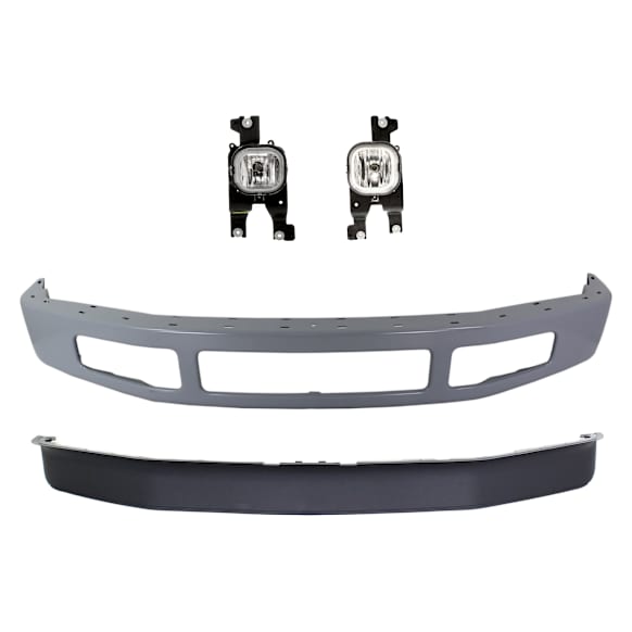 4-Piece Kit Front Bumper, Paint to Match, Includes (1) Bumper, (2) Fog Light, and (1) Valance