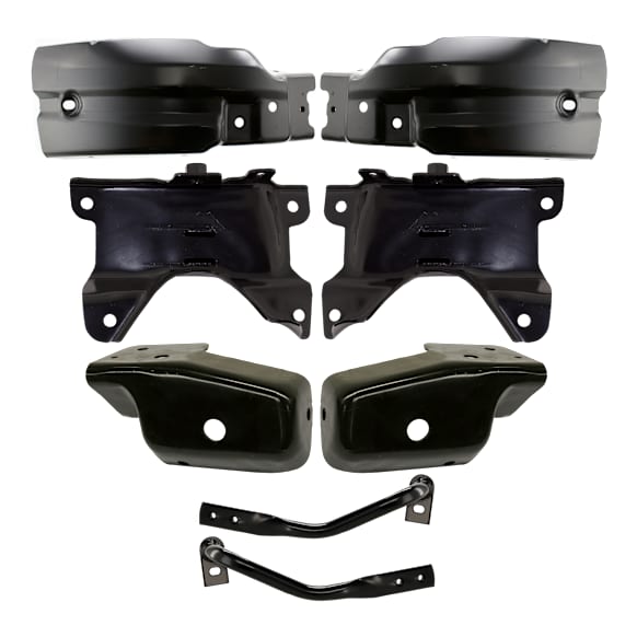 8-Piece Kit Front, Driver and Passenger Side Bumper Bracket, Includes (6) Bumper Bracket and (2) Bumper End