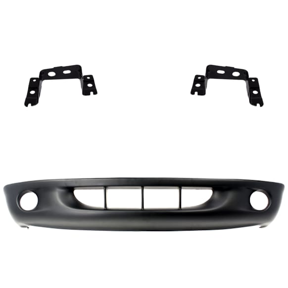 2000 Dodge Dakota Base - 3-Piece Kit Front, Lower Primed Bumper Cover, For Models With 2-Piece Bumper, Includes (2) Bumper Bracket and (1) Bumper Cover