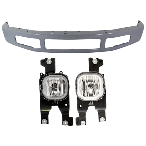 3-Piece Kit Front Bumper, Paint to Match, Includes (1) Bumper and (2) Fog Light