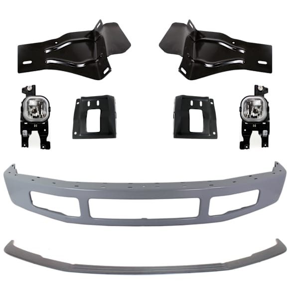 8-Piece Kit, Front Bumper, Paint to Match, Includes (1) Bumper, (4) Bumper Bracket, (1) Bumper Trim, and (2) Fog Light