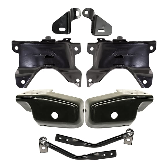 8-Piece Kit Front, Driver and Passenger Side Fog Light Bracket, Includes (6) Bumper Bracket and (2) Fog Light Bracket