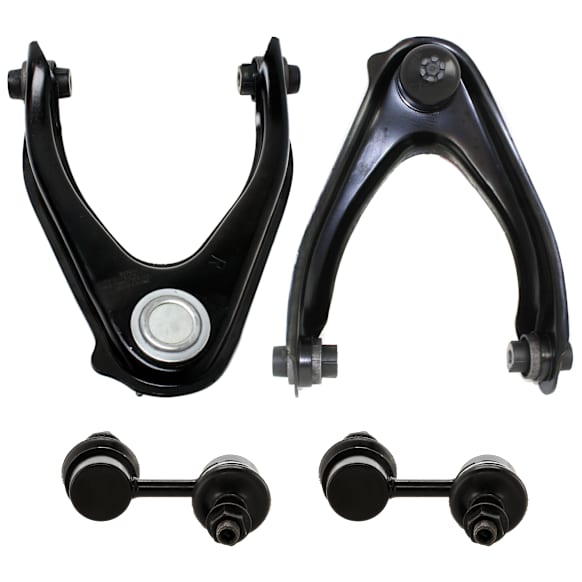 4-Piece Kit Front, Driver and Passenger Side, Upper Control Arms, Includes (2) Control Arm and (2) Sway Bar Link