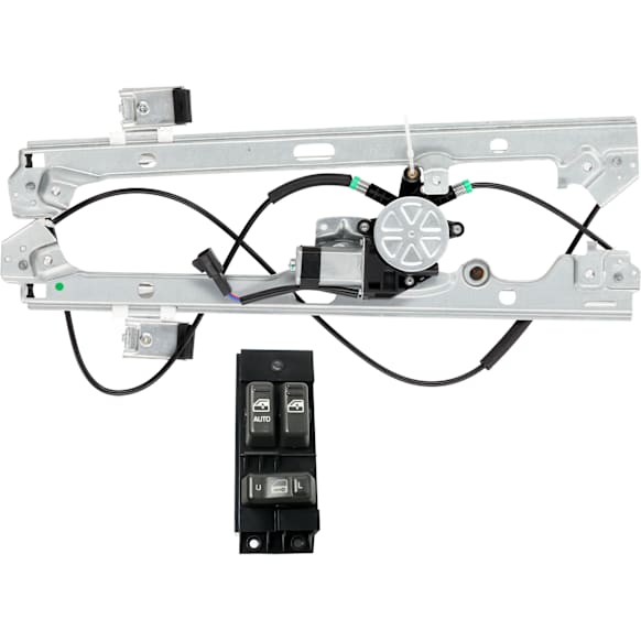 2-Piece Kit Power Window Regulator, Hand-Crank Type, Includes (1) Window Regulator and (1) Window Switch