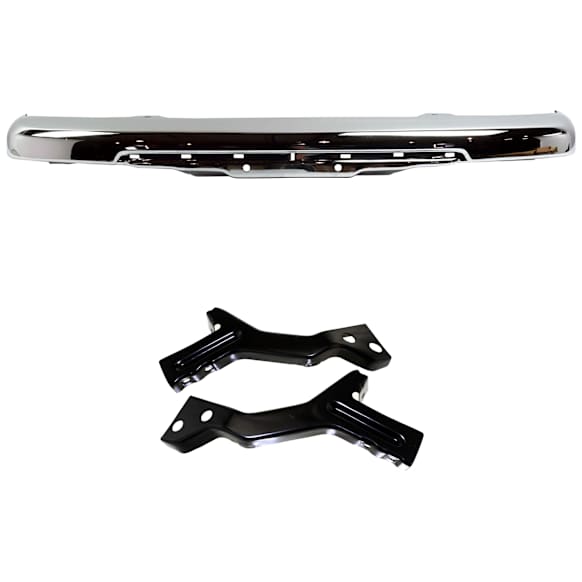 2-Piece Kit Front Bumper Chrome, Includes (1) Bumper and (1) Bumper Bracket