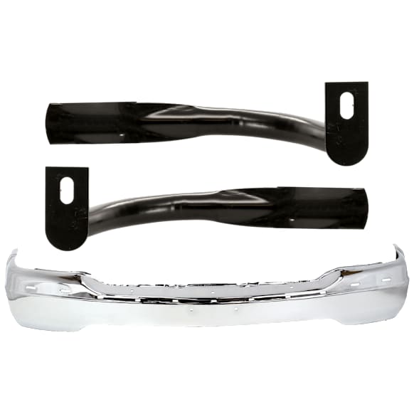 2000 GMC Sierra 1500 SL - 3-Piece Kit Front Bumper, Chrome, Standard Cab Pickup, Includes (1) Bumper and (2) Bumper Bracket