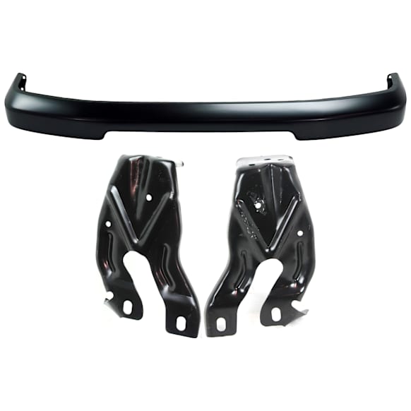 2000 Nissan Frontier SE - 3-Piece Kit Front, Driver and Passenger Side Bumper, Painted Black,  Includes (1) Bumper and (2) Bumper Bracket