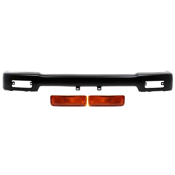 1994 Toyota Pickup - 3-Piece Kit Front Bumper, 4WD, Painted Black, Includes (1) Bumper and (2) Turn Signal Light