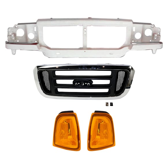 4-Piece Kit Header Panel, Includes (2) Corner Light, (1) Grille Assembly and (1) Header Panel