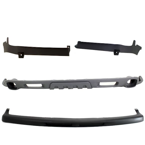 4-Piece Kit Front Valance, Air Deflector, Textured Gray Includes (3) Bumper Trim and (1) Valance