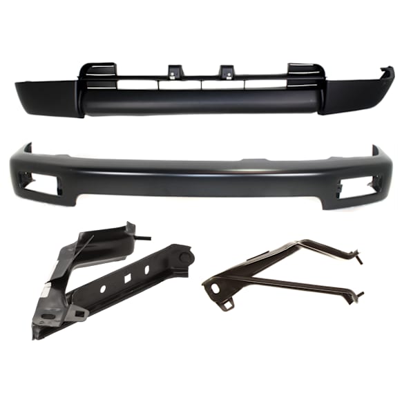 1996-1998 Toyota 4Runner - 4-Piece Kit, Front, Driver and Passenger Side Bumper, Sport Utility, Painted Black, Includes (1) Bumper, (2) Bumper Bracket, and (1) Valance
