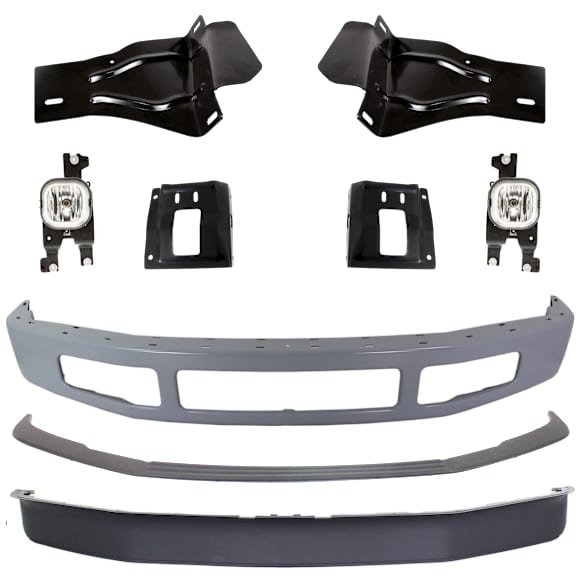 9-Piece Kit, Front Bumper, Paint to Match, Includes (1) Bumper, (4) Bumper Bracket, (1) Bumper Trim, (2) Fog Light, and (1) Valance