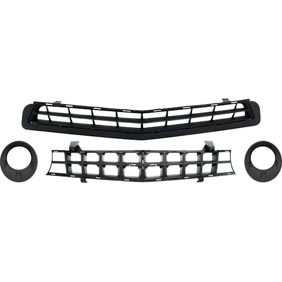 4-Piece Kit Grille Textured Black, Includes (1) Bumper Grille, (2) Fog Light Trim, and (1) Grille Assembly