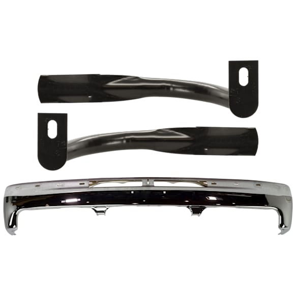 2002 Chevrolet Silverado 1500 Base - 3-Piece Kit Front Bumper, Chrome, Extended Cab Pickup, Includes (1) Bumper and (2) Bumper Bracket