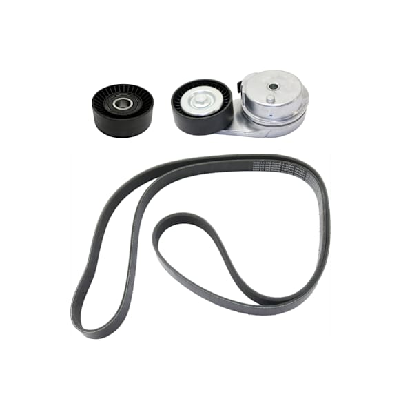3-Piece Kit Accessory Belt Tensioner, Includes (1) Serpentine Belt, (1) Accessory Belt Idler Pulley and (1) Accessory Belt Tensioner